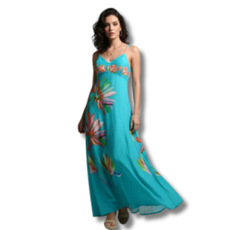 Vestido longo estampado floral