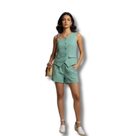 Conjunto verde água